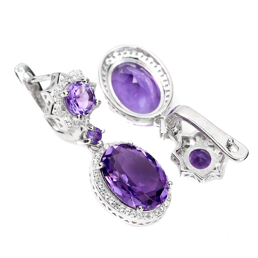 Amethyst Weißtopas Ohrringe Silber - INARA