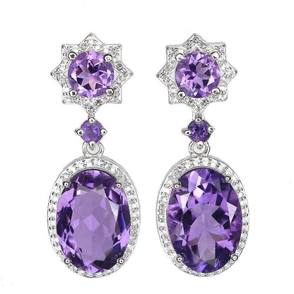 Amethyst Weißtopas Ohrringe Silber - INARA