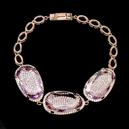 Armband Amethyst 925 Silber 585 Roségold vergoldet Silber - INARA