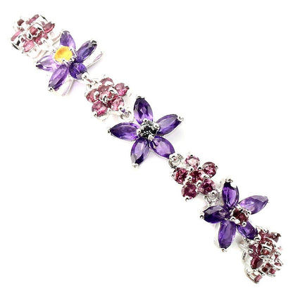 Armband Amethyst Rhodolit Saphir 925 Silber 585 Weißgold vergoldet Silber - INARA