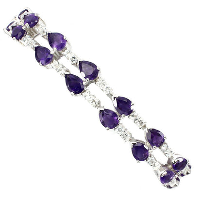 Armband Amethyst Weißtopas 925 Silber 585 Weißgold vergoldet Silber - INARA