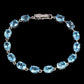 Armband Blautopas Swiss Blue 8x6 mm 925 Silber 585 Weißgold vergoldet Silber - INARA