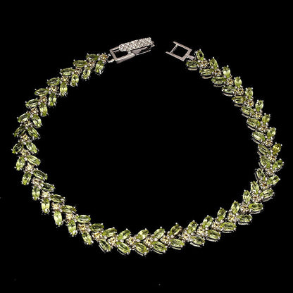 Armband Peridot Saphir 925 Silber 585 Weißgold vergoldet Silber - INARA