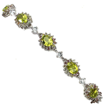 Armband Peridot Saphir Aquamarin 925 Silber 585 Weißgold vergoldet Silber - INARA