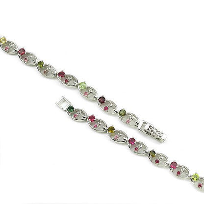 Armband Turmalin rosa grün 925 Silber 585 Weißgold vergoldet Silber - INARA