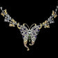 Collier Schmetterling Amethyst Saphir Tansanit u.a. 925 Silber 585 bicolor verg. Silber - INARA