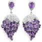 Große Ohrringe Amethyst 925 Silber 585 Weißgold vergoldet Silber - INARA