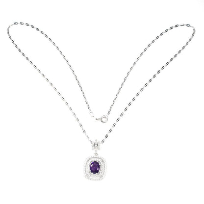 Halskette mit Anhänger Amethyst Silber - INARA