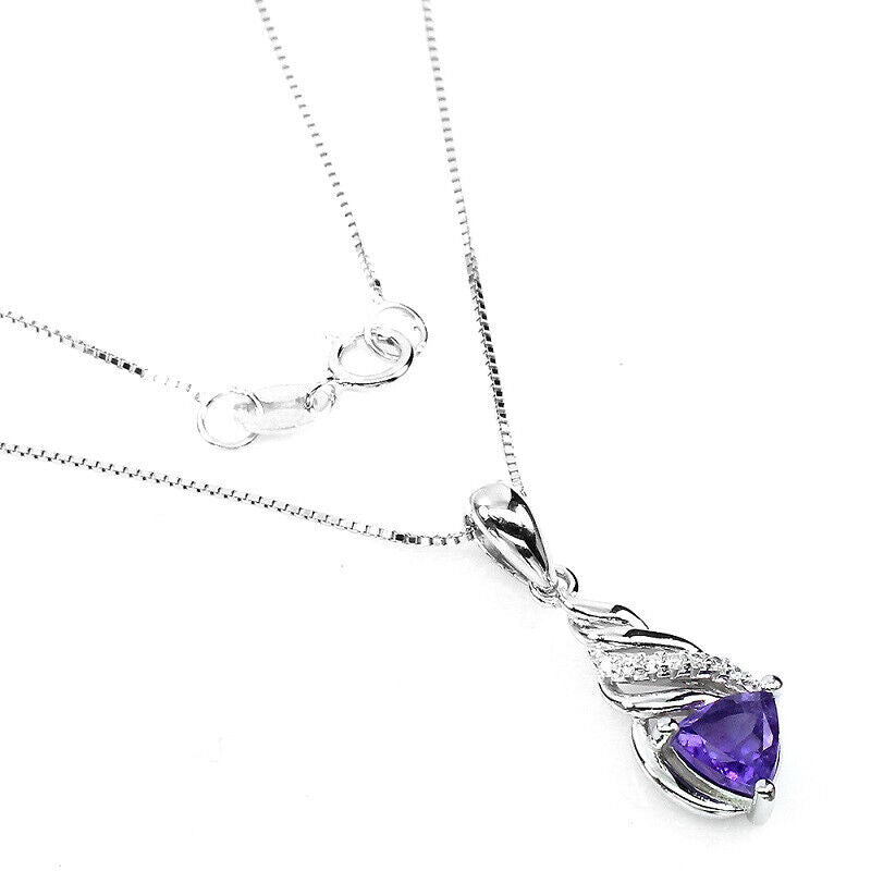 Halskette Silber mit Amethyst Anhänger - INARA