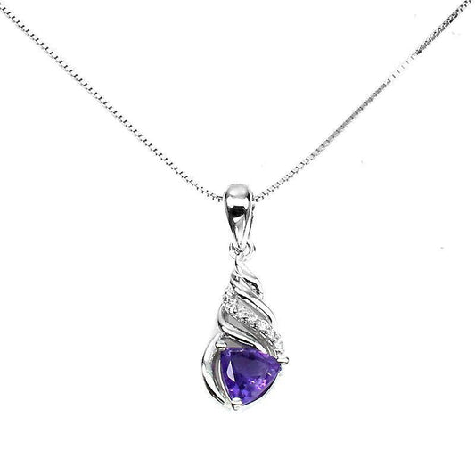 Halskette Silber mit Amethyst Anhänger - INARA