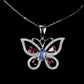 Kyanit Rhodolit Schmetterling Anhänger mit Halskette Silber - INARA