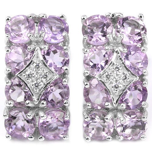 Ohrringe Amethyst 925 Silber 585 Weißgold vergoldet Silber - INARA