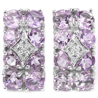 Ohrringe Amethyst 925 Silber 585 Weißgold vergoldet Silber - INARA