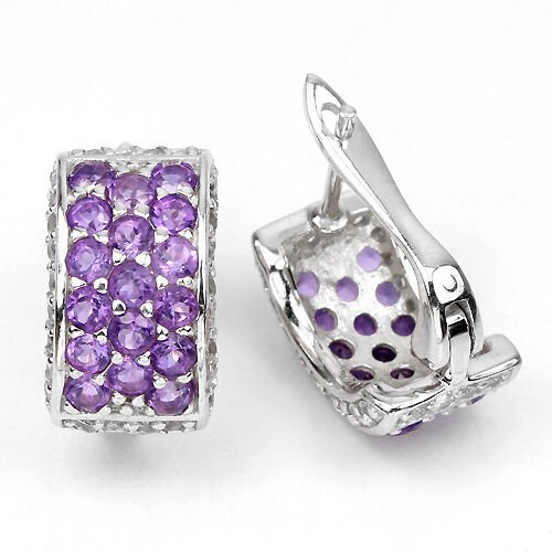 Ohrringe Amethyst Weißtopas 925 Silber 585 Weißgold vergoldet Silber - INARA