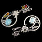 Ohrringe Larimar Saphir 925 Silber 585 Weißgold vergoldet Silber - INARA