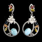 Ohrringe Larimar Saphir 925 Silber 585 Weißgold vergoldet Silber - INARA