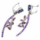 Ohrringe Saphir blau Rhodolit Amethyst 925 Silber 585 Weißgold vergoldet Silber - INARA