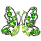 Ohrringe Schmetterling Chromdiopsid Peridot 925 Silber Black Rhodium Silber - INARA