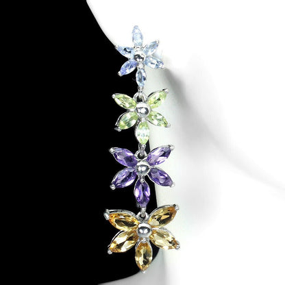 Ohrringe Tansanit Amethyst Citrin Peridot 925 Silber 585 Weißgold vergoldet Silber - INARA