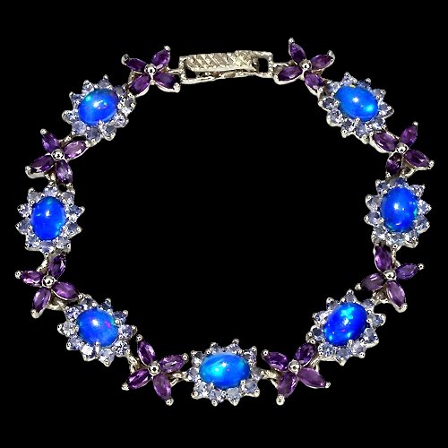 Opal Amethyst Tansanit Armband Silber - INARA