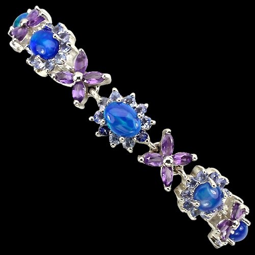 Opal Amethyst Tansanit Armband Silber - INARA