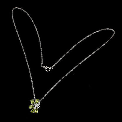 Peridot Anhänger mit Halskette Silber - INARA