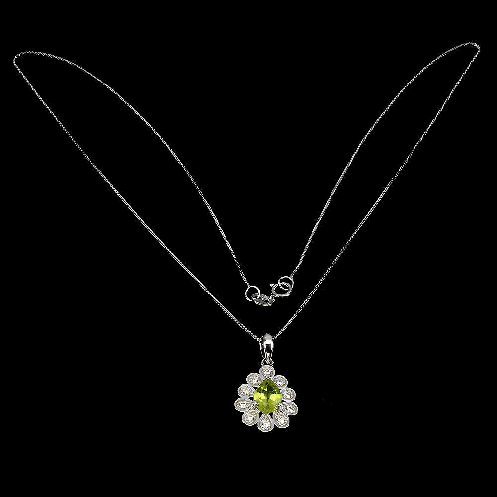 Peridot Anhänger mit Halskette Silber - INARA