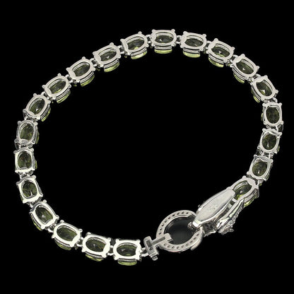 Peridot Rhodolit Raubkatze Armband Silber - INARA