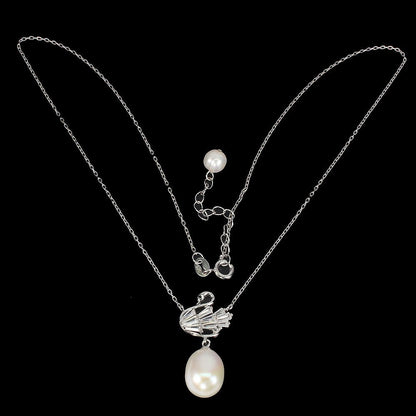 Perle Schwan Collier Silber - INARA