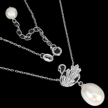 Perle Schwan Collier Silber - INARA