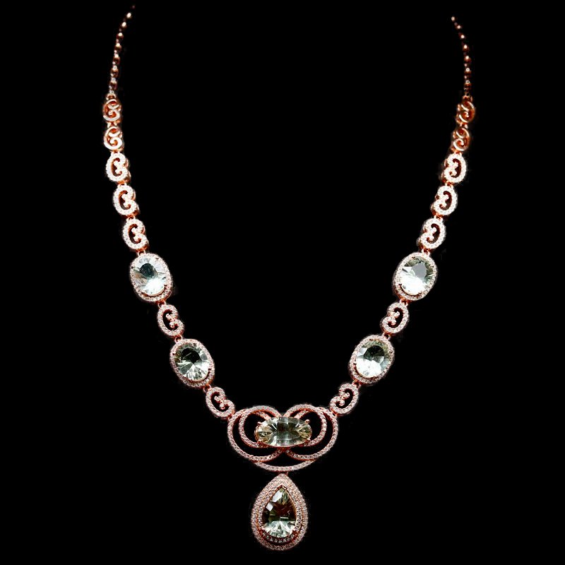 Prasiolith Collier Silber - INARA