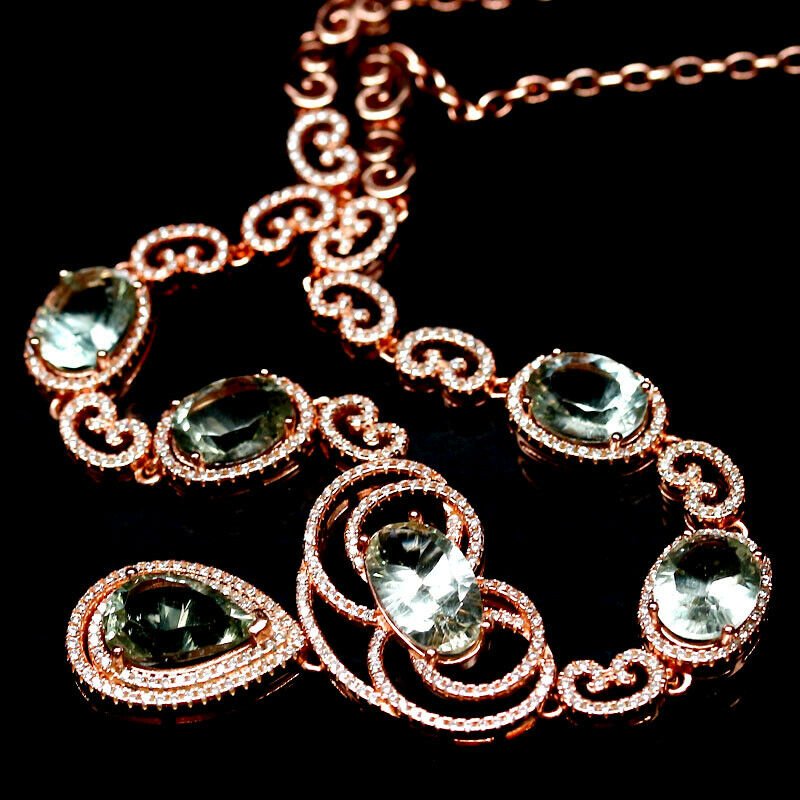 Prasiolith Collier Silber - INARA