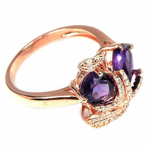 Ring Amethyst 925 Silber 585 Roségold vergoldet Gr. 54 Silber - INARA