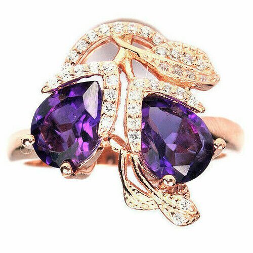 Ring Amethyst 925 Silber 585 Roségold vergoldet Gr. 54 Silber - INARA