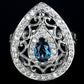 Ring Blautopas London Blue 925 Silber 585 Weißgold vergoldet Gr. 56 Silber - INARA