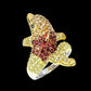 Ring Delfin Saphir Diamantschliff 925 Silber tricolor vergoldet Gr. 57 Silber - INARA