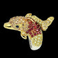 Ring Delfin Saphir Diamantschliff 925 Silber tricolor vergoldet Gr. 57 Silber - INARA