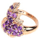 Ring Fisch Amethyst Citrin 925 Silber 585 Roségold vergoldet Gr. 56 Silber - INARA