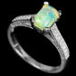 Ring Opal 925 Silber 585 Weißgold vergoldet Gr. 52 Silber - INARA