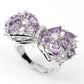 Ring Schleife Amethyst 925 Silber 585 Weißgold vergoldet Gr. 53 Silber - INARA