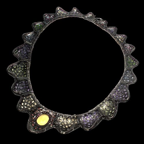 Rubin Saphir Amethyst Citrin Granat Chromdiopsid Collier Silber - INARA