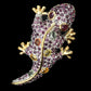 Saphir Rhodolit Rubin Gecko Brosche Silber - INARA