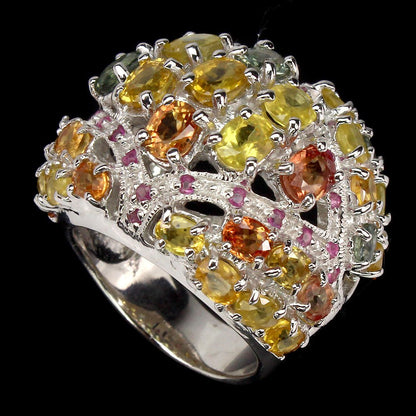 Saphir Rubin Ring Silber - INARA