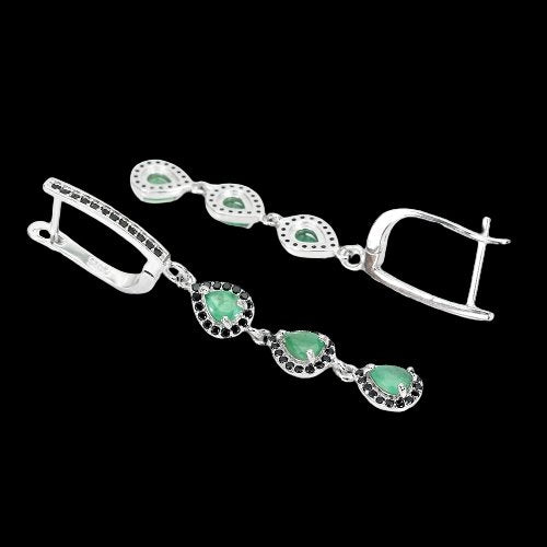Smaragd Spinell Ohrringe Silber - INARA