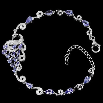 Tansanit Pfau Armband Silber - INARA