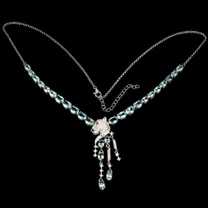 Zirkon Raubkatze Collier Silber - INARA